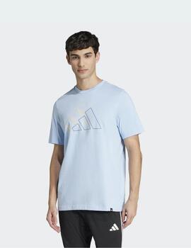 Camiseta Adidas M T FILL TEE celeste JJ3865