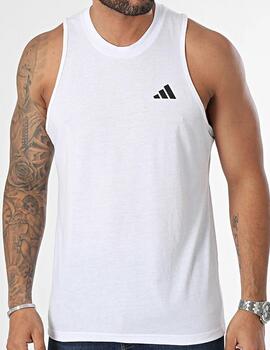 Camiseta Adidas sin mangas train Ess blanco IC6947