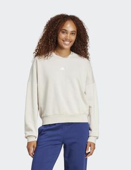 Sudadera Adidas W Ess Small Logo Beige JI6069