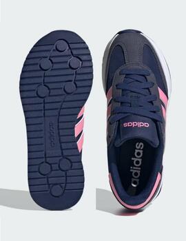 Zapatilla Adidas RUN 70s 2.0 Jr Marino/Rosa JI2246